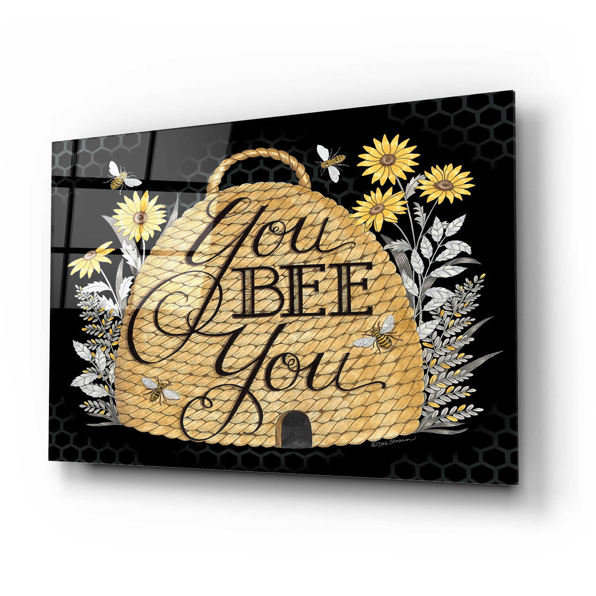 Epic Art 'You Bee You' by Deb Strain, Acrylic Glass Wall Art,24x16