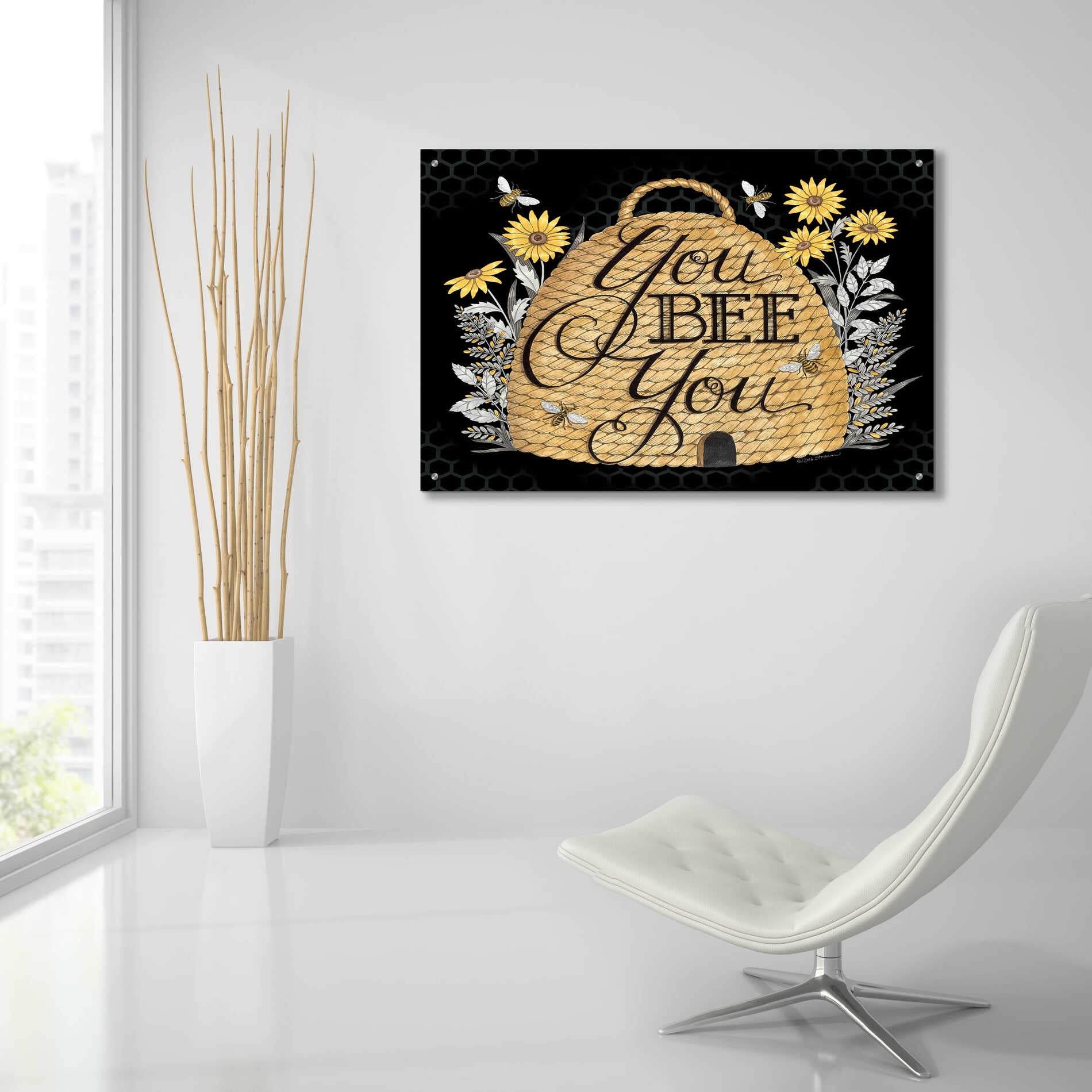Epic Art 'You Bee You' by Deb Strain, Acrylic Glass Wall Art,36x24