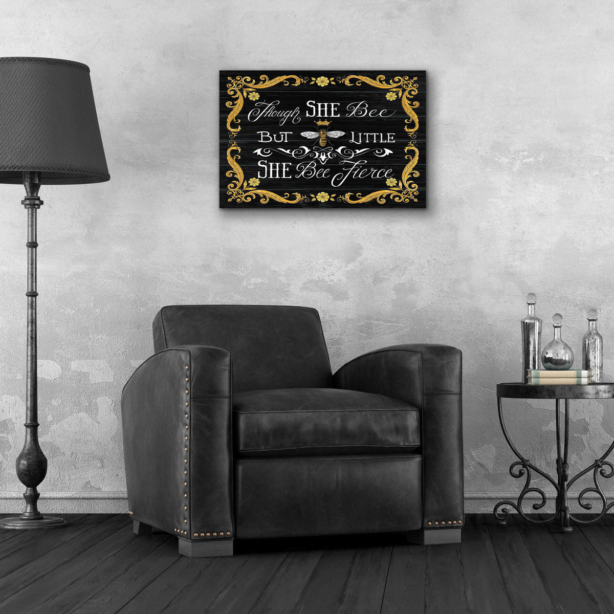 Epic Art 'She Bee Fierce' by Deb Strain, Acrylic Glass Wall Art,24x16