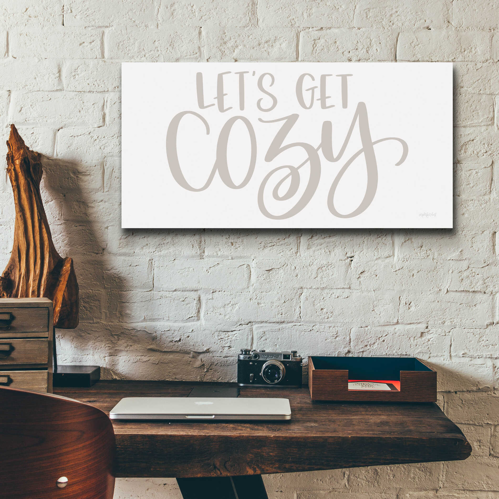 Epic Art 'Let's Get Cozy ' by Imperfect Dust, Acrylic Glass Wall Art,24x12