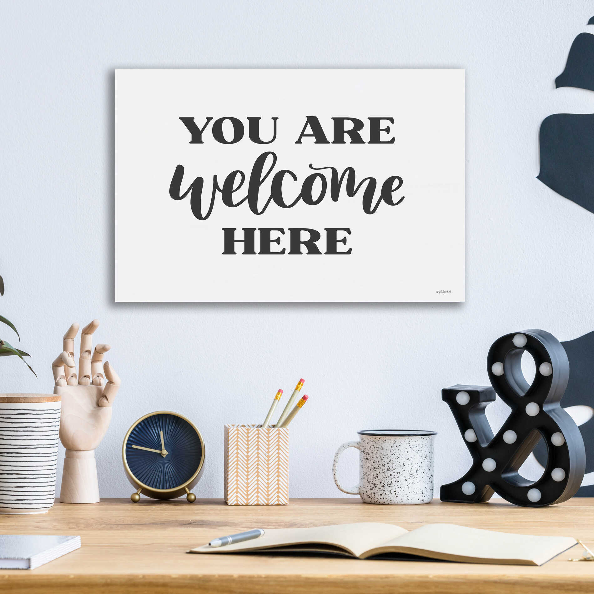 Epic Art 'You Are Welcome Here ' by Imperfect Dust, Acrylic Glass Wall Art,16x12