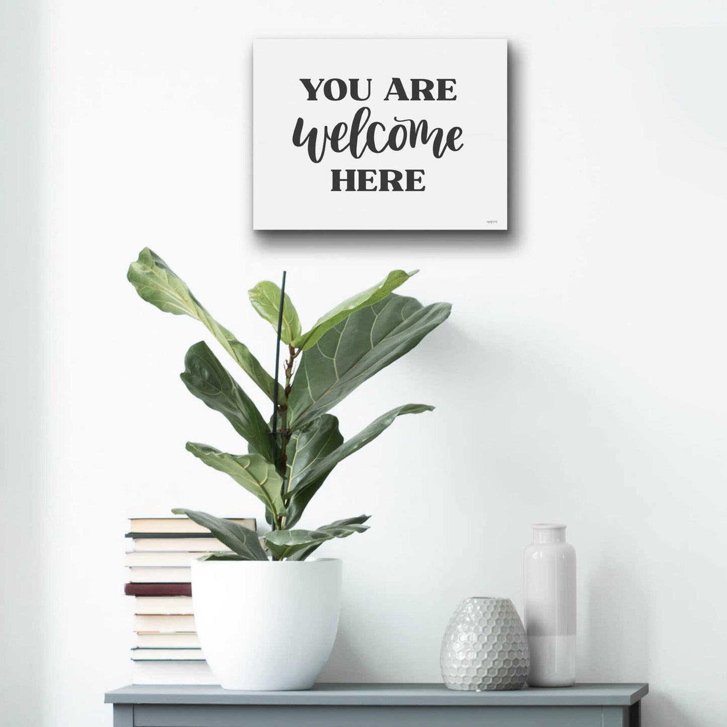 Epic Art 'You Are Welcome Here ' by Imperfect Dust, Acrylic Glass Wall Art,16x12