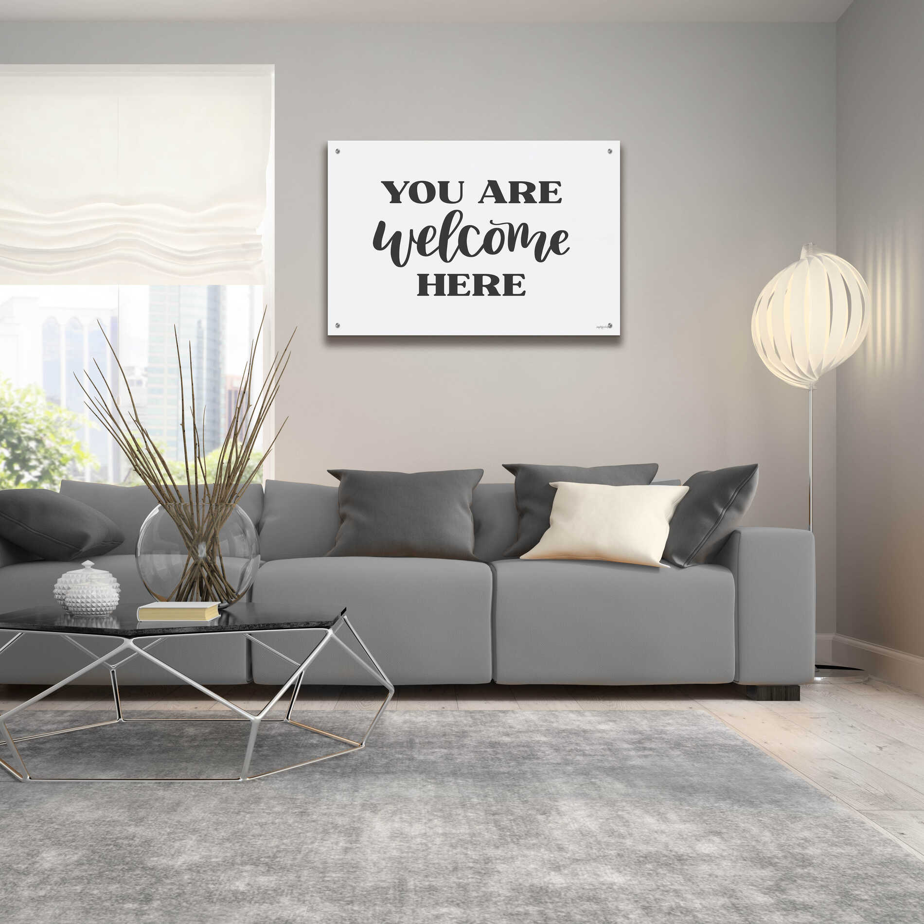 Epic Art 'You Are Welcome Here ' by Imperfect Dust, Acrylic Glass Wall Art,36x24