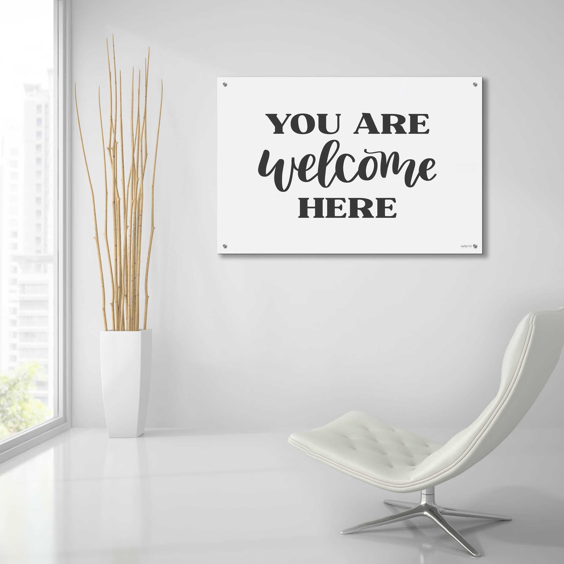 Epic Art 'You Are Welcome Here ' by Imperfect Dust, Acrylic Glass Wall Art,36x24