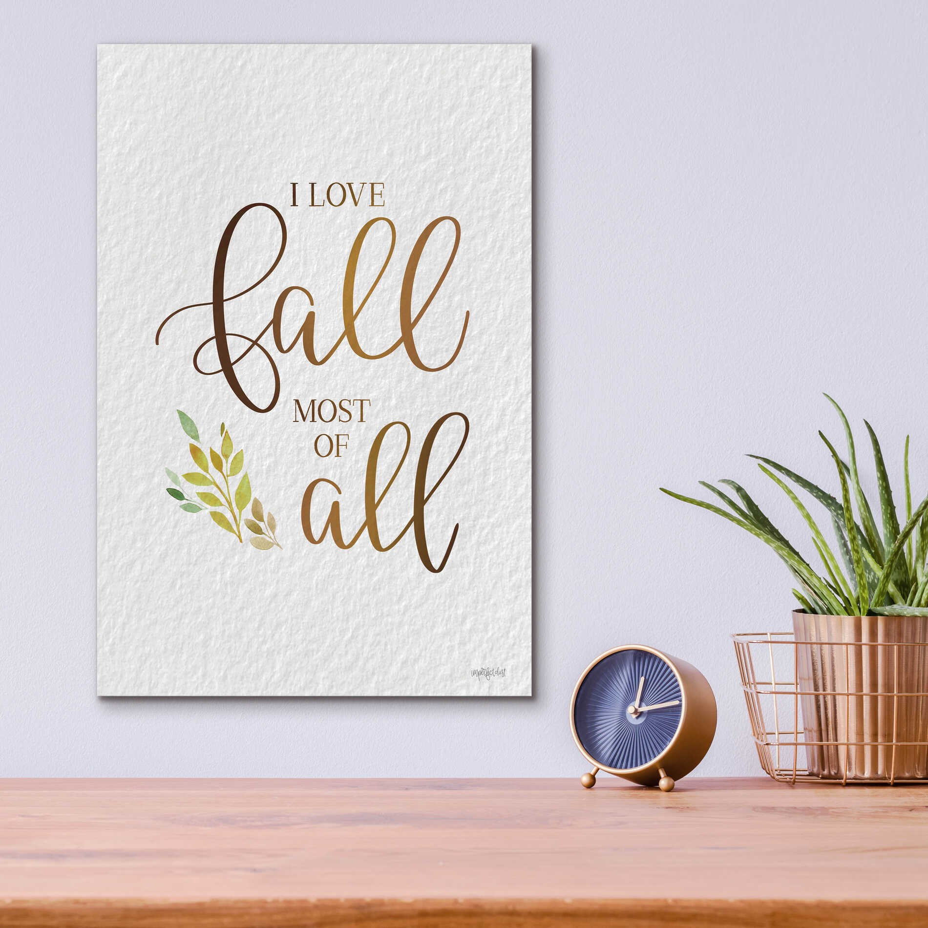 Epic Art 'I Love Fall Most of All' by Imperfect Dust, Acrylic Glass Wall Art,12x16