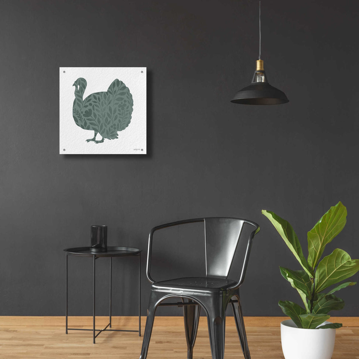 Epic Art 'Floral Turkey' by Imperfect Dust, Acrylic Glass Wall Art,24x24
