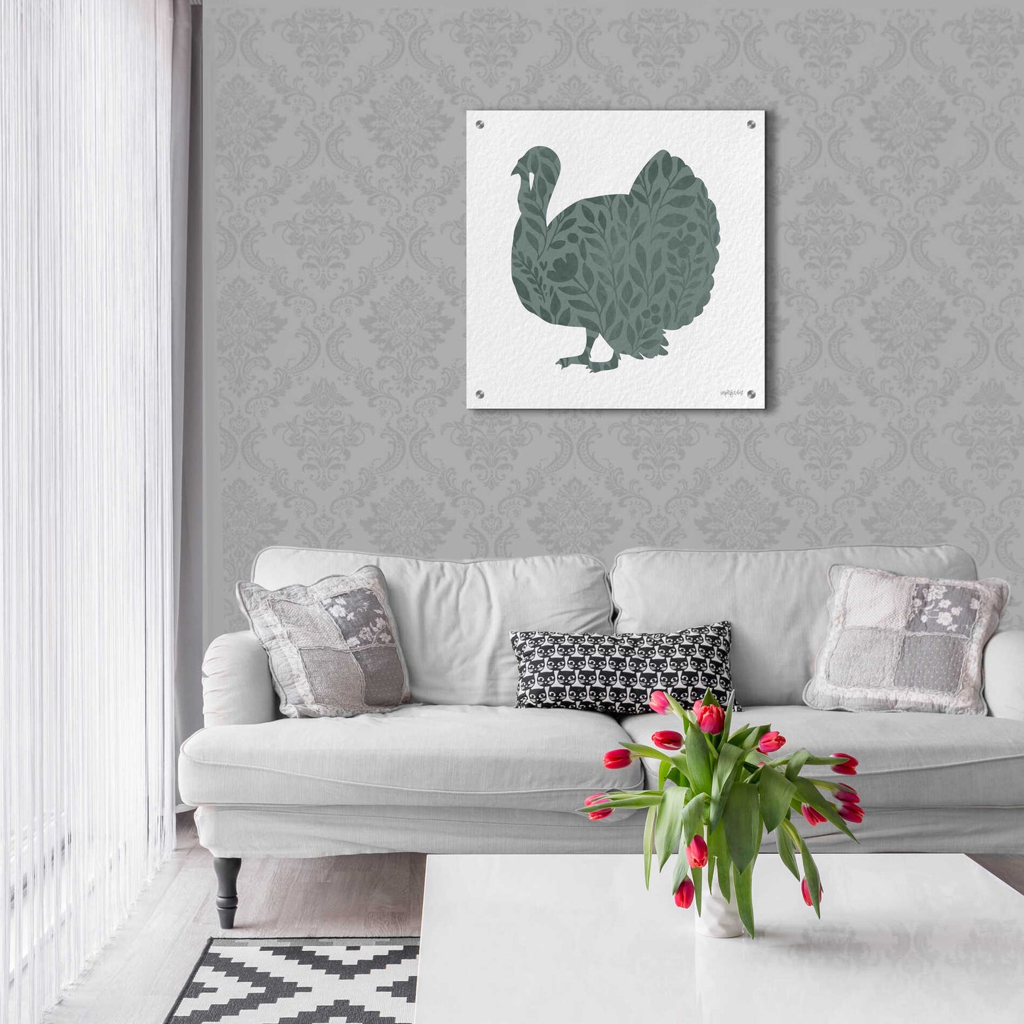 Epic Art 'Floral Turkey' by Imperfect Dust, Acrylic Glass Wall Art,24x24