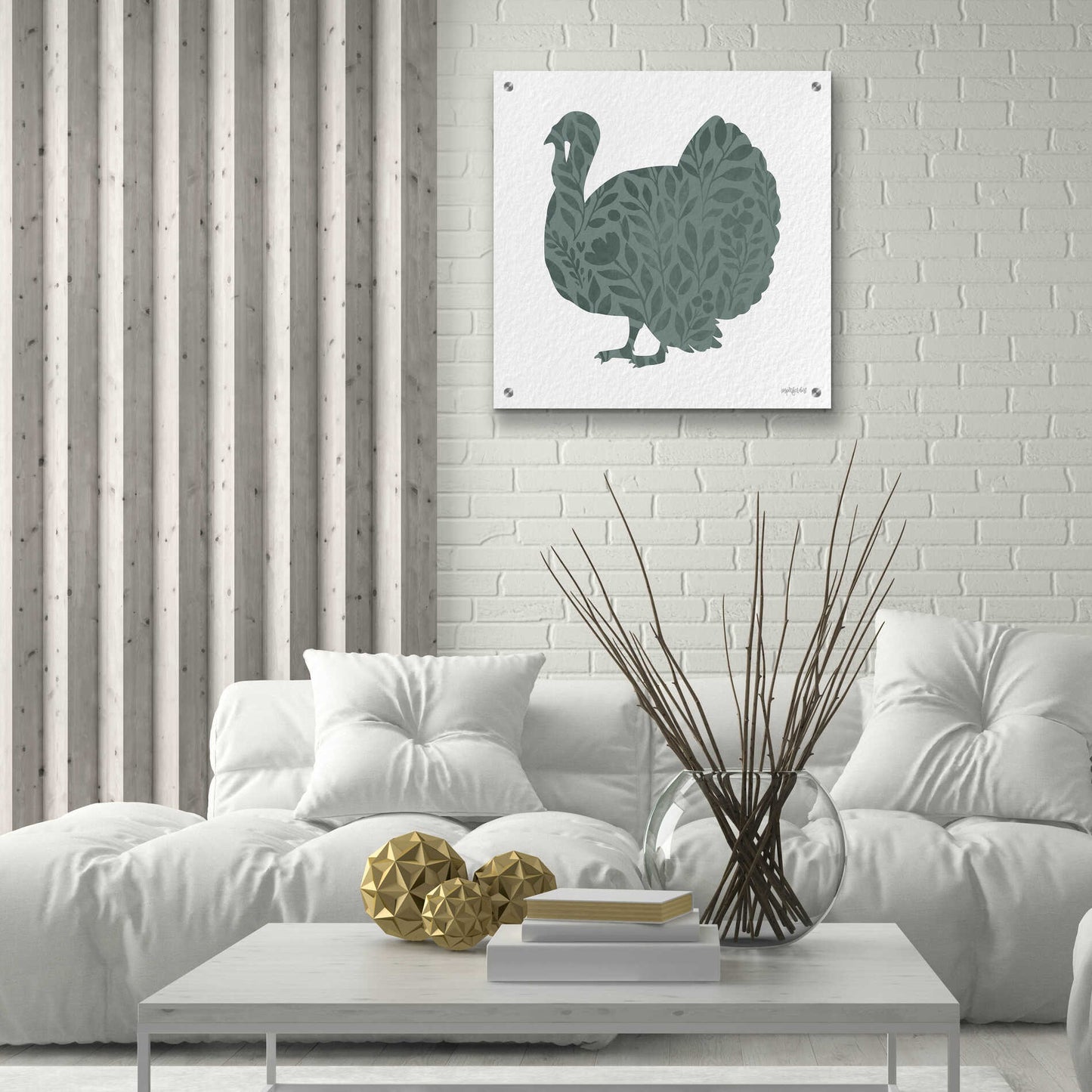 Epic Art 'Floral Turkey' by Imperfect Dust, Acrylic Glass Wall Art,24x24