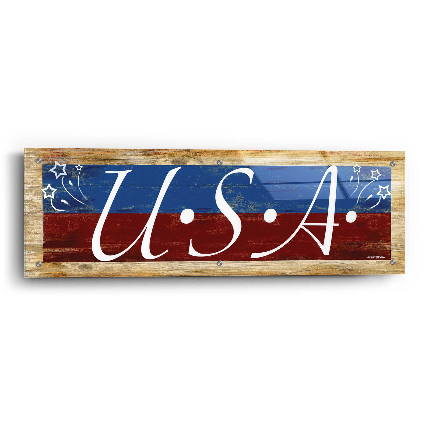 Epic Art 'USA' by Ed Wargo, Acrylic Glass Wall Art,36x12