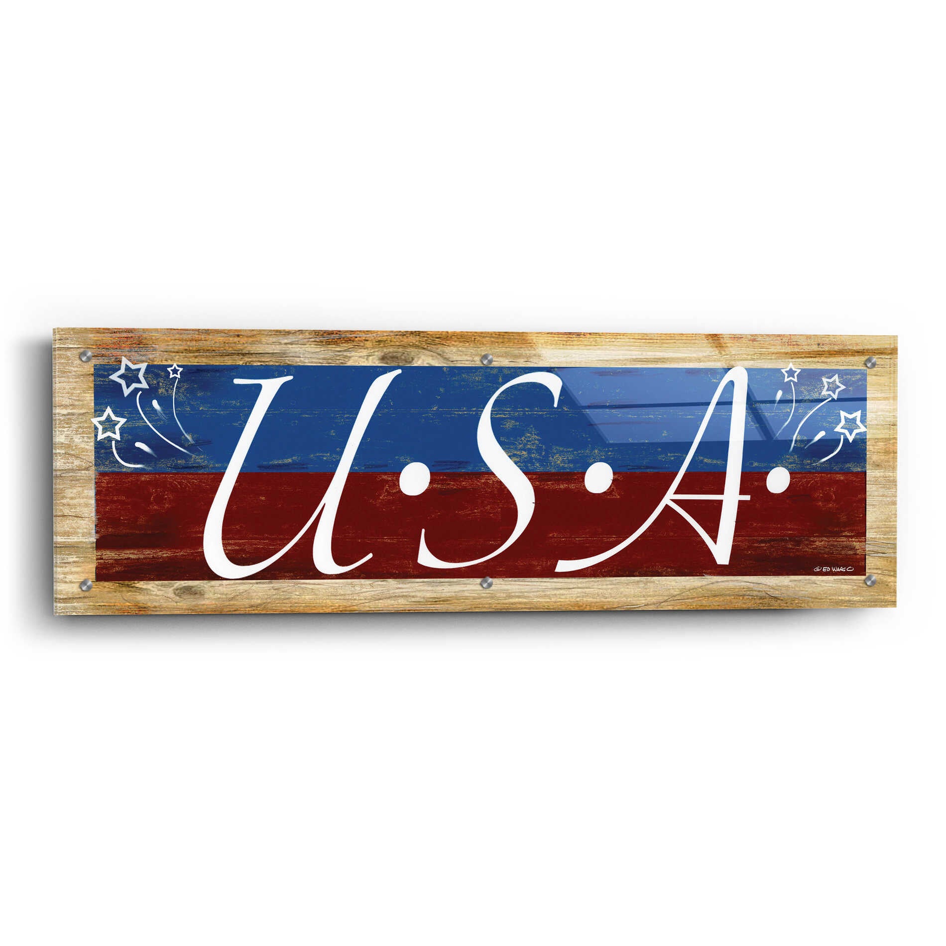 Epic Art 'USA' by Ed Wargo, Acrylic Glass Wall Art,36x12