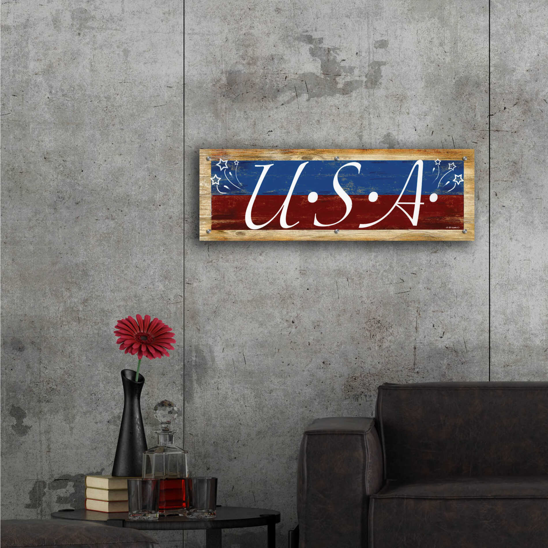 Epic Art 'USA' by Ed Wargo, Acrylic Glass Wall Art,36x12