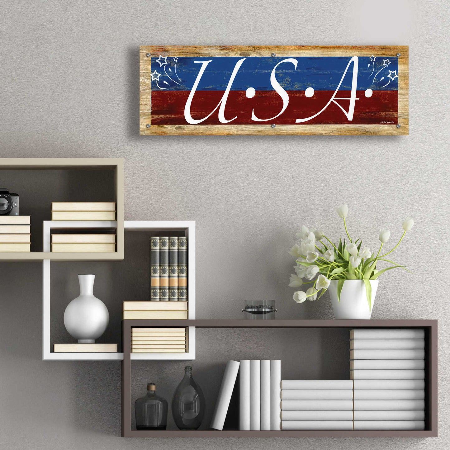 Epic Art 'USA' by Ed Wargo, Acrylic Glass Wall Art,36x12