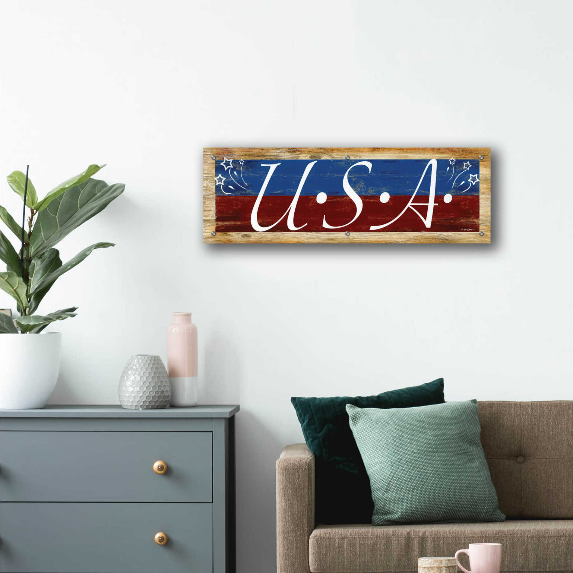 Epic Art 'USA' by Ed Wargo, Acrylic Glass Wall Art,36x12