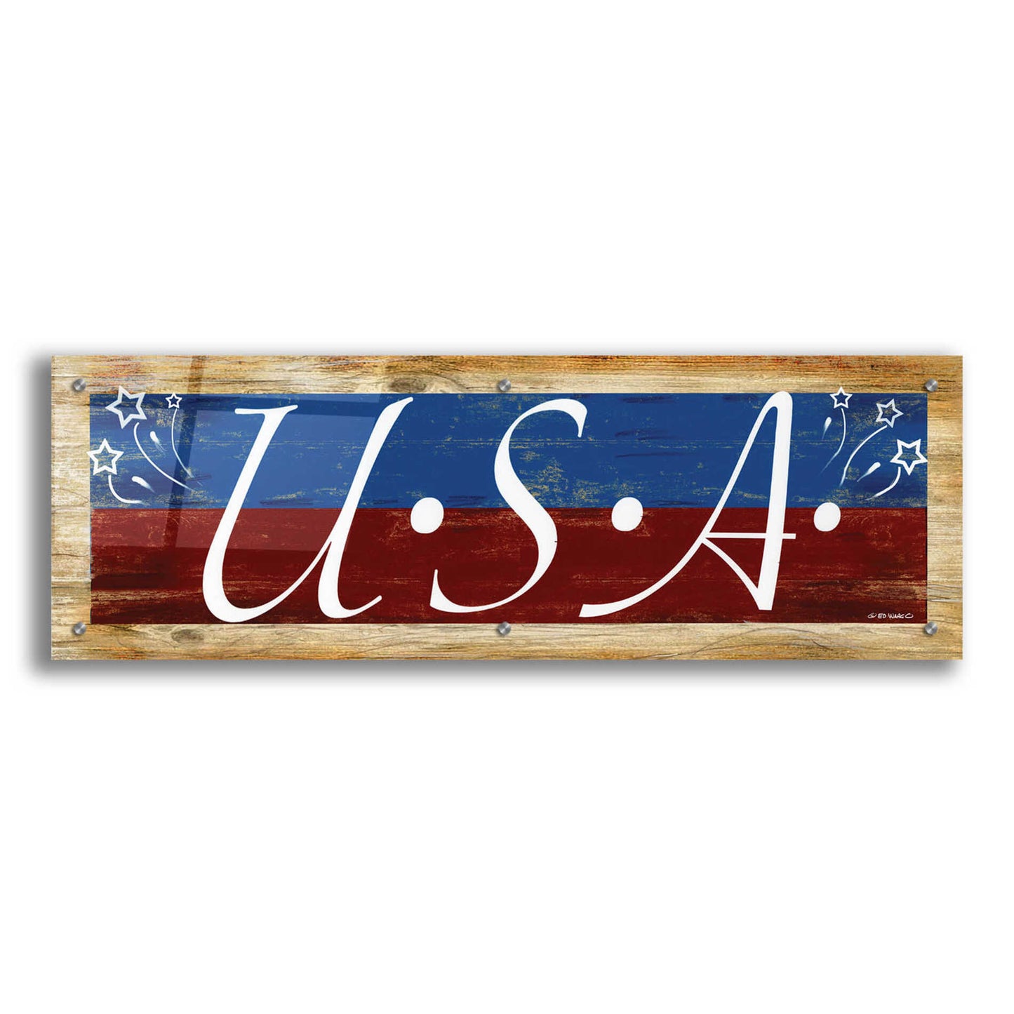 Epic Art 'USA' by Ed Wargo, Acrylic Glass Wall Art,36x12