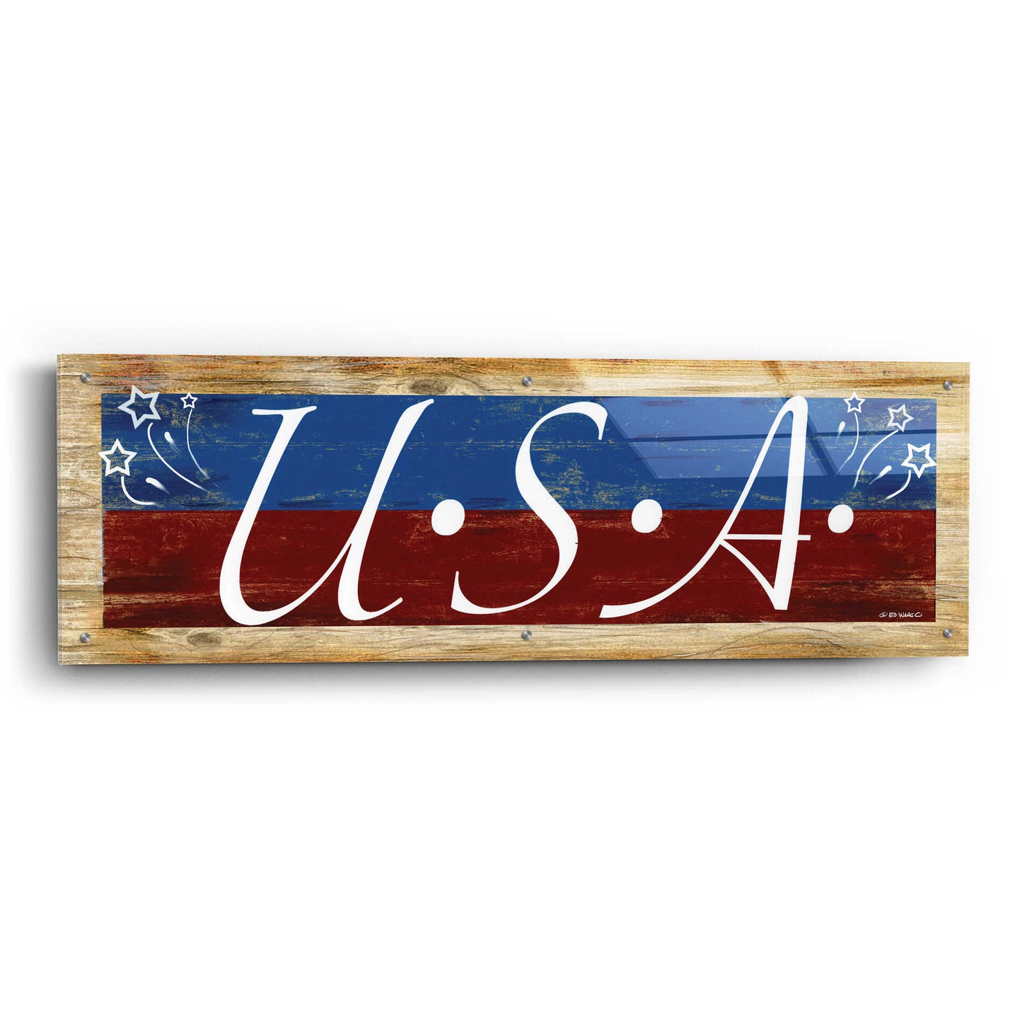 Epic Art 'USA' by Ed Wargo, Acrylic Glass Wall Art,48x16