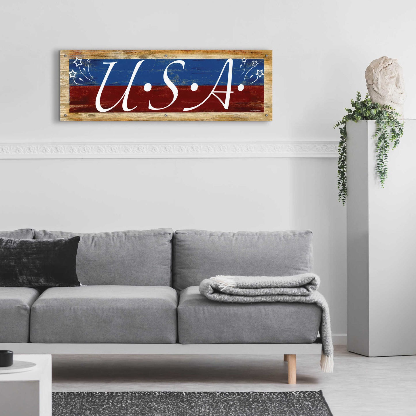 Epic Art 'USA' by Ed Wargo, Acrylic Glass Wall Art,48x16