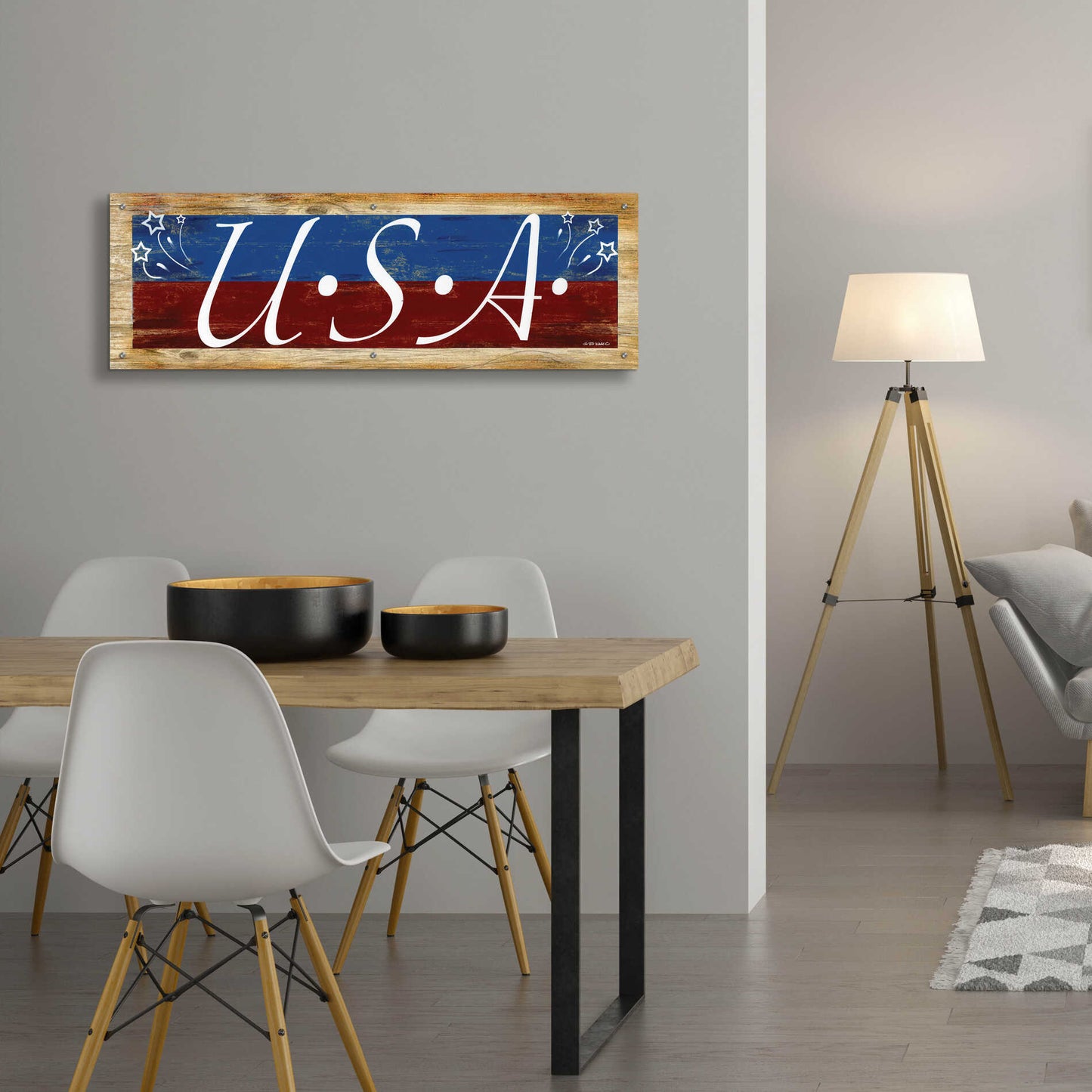 Epic Art 'USA' by Ed Wargo, Acrylic Glass Wall Art,48x16