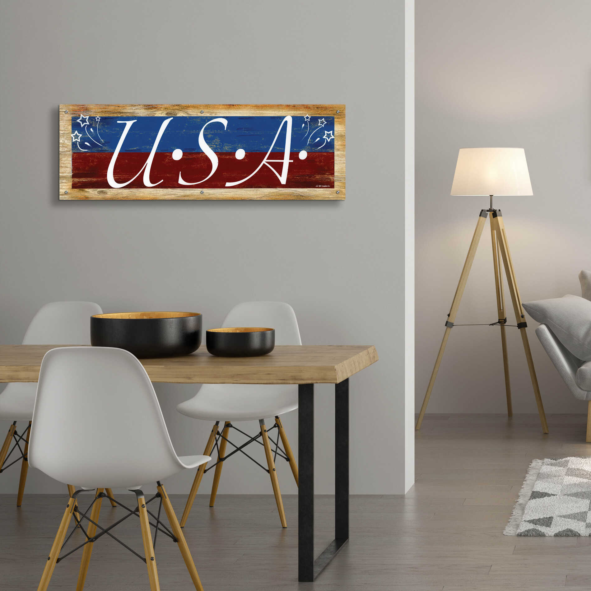 Epic Art 'USA' by Ed Wargo, Acrylic Glass Wall Art,48x16