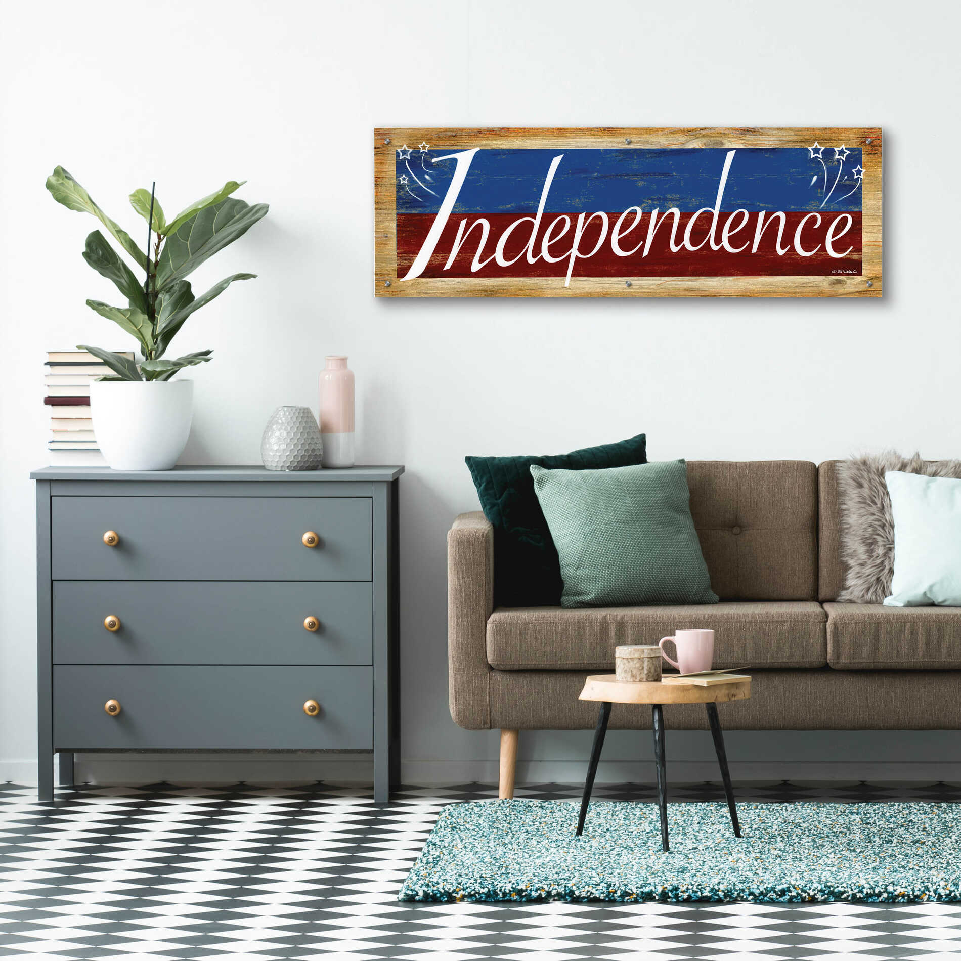 Epic Art 'Independence' by Ed Wargo, Acrylic Glass Wall Art,48x16