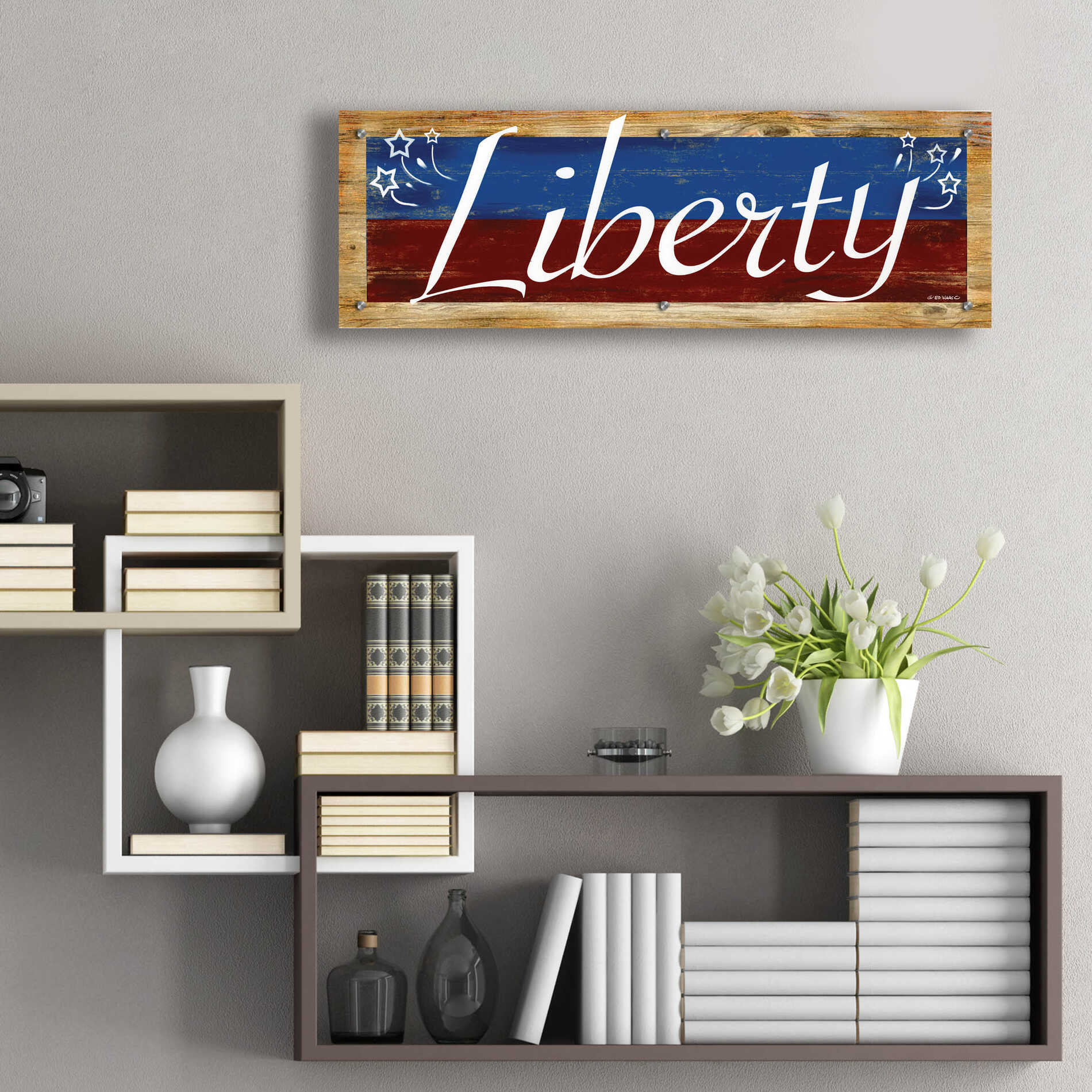 Epic Art 'Liberty' by Ed Wargo, Acrylic Glass Wall Art,36x12