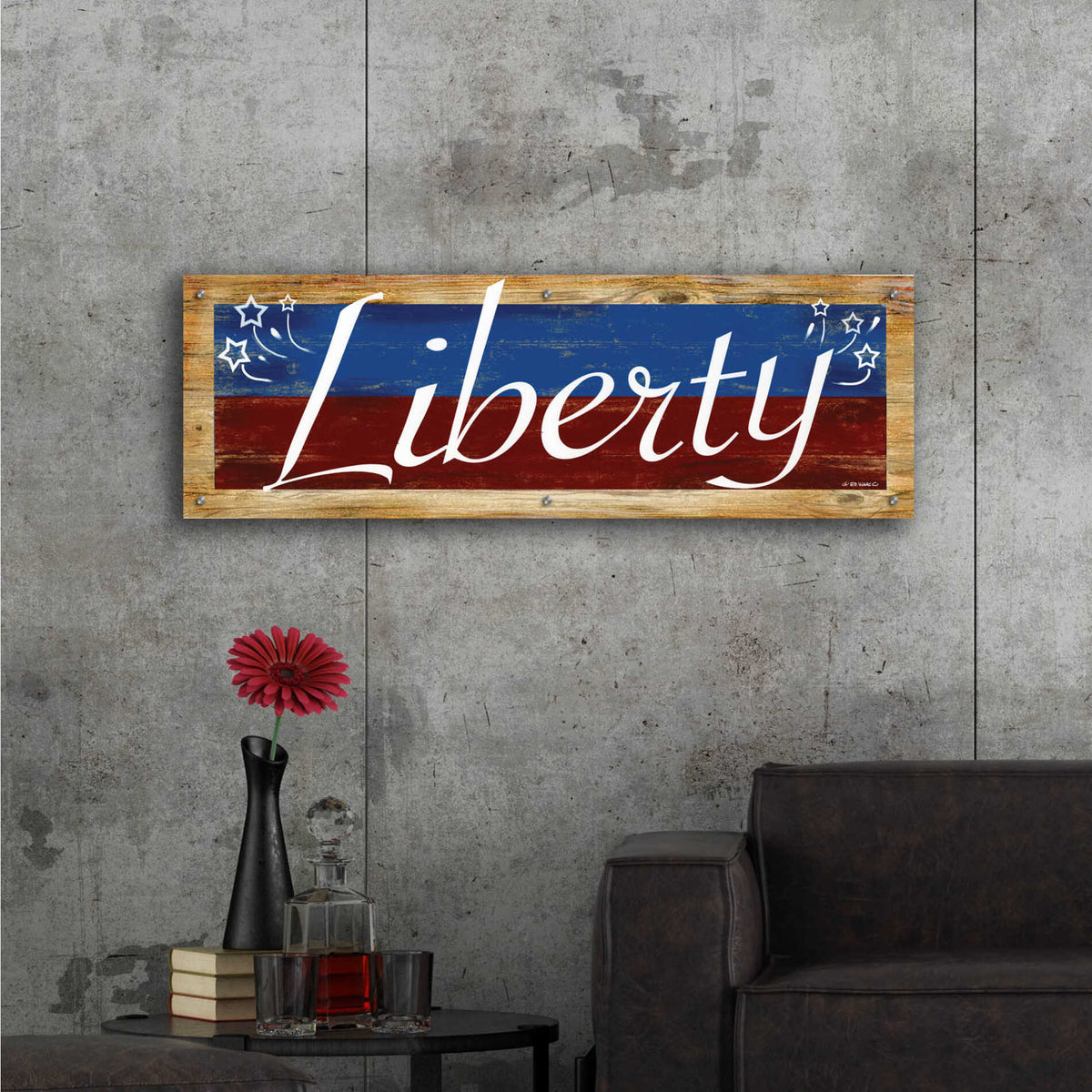 Epic Art 'Liberty' by Ed Wargo, Acrylic Glass Wall Art,48x16