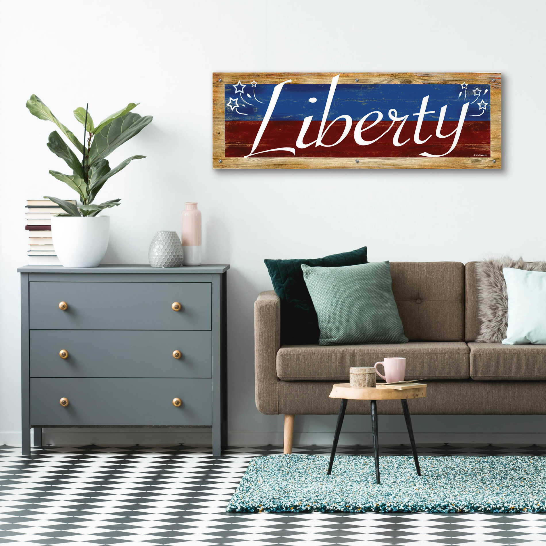 Epic Art 'Liberty' by Ed Wargo, Acrylic Glass Wall Art,48x16