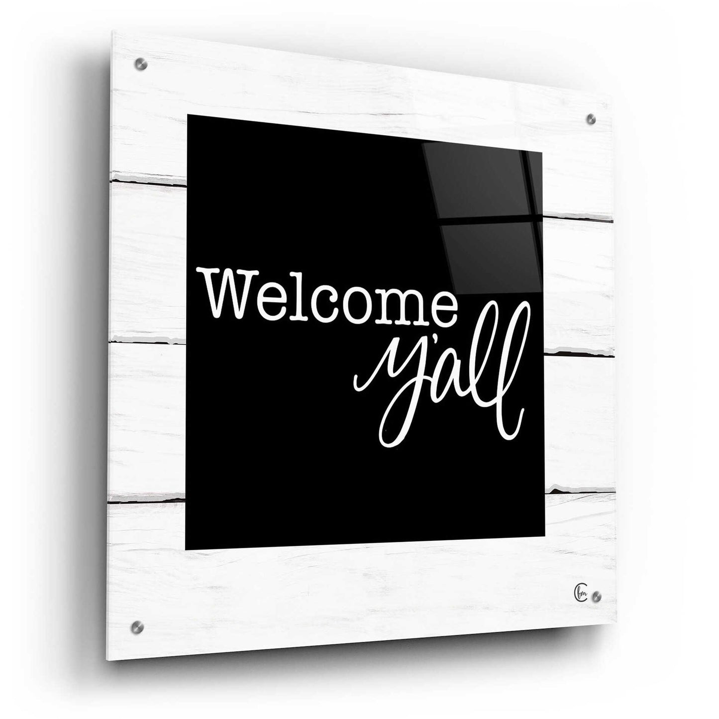 Epic Art 'Welcome Y'all ' by Fearfully Made Creations, Acrylic Glass Wall Art,24x24