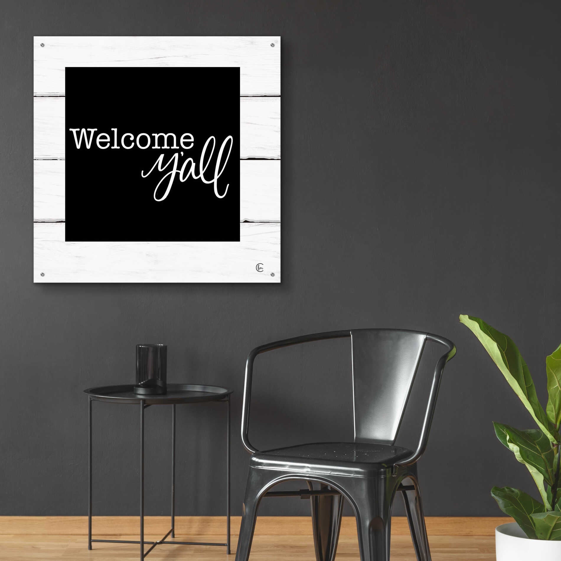 Epic Art 'Welcome Y'all ' by Fearfully Made Creations, Acrylic Glass Wall Art,36x36