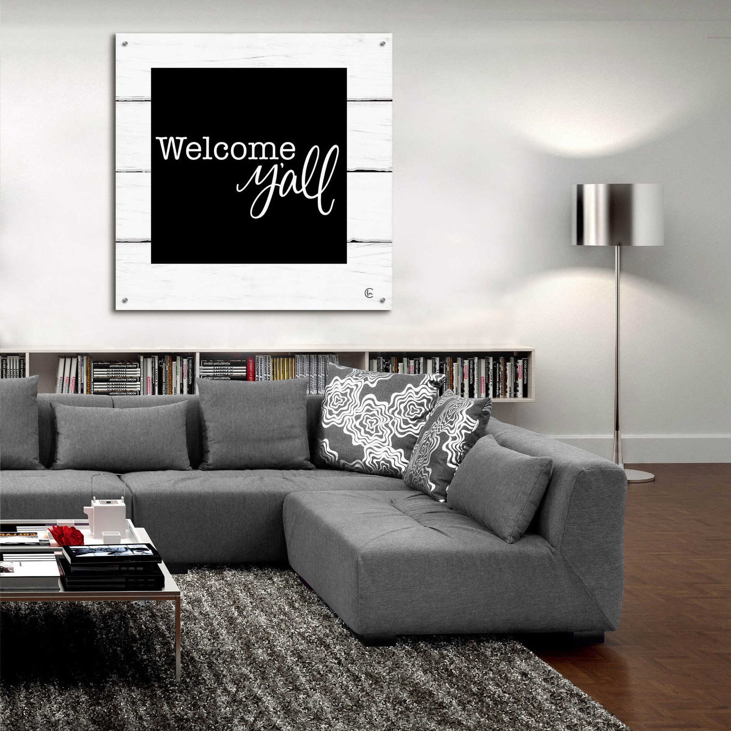 Epic Art 'Welcome Y'all ' by Fearfully Made Creations, Acrylic Glass Wall Art,36x36