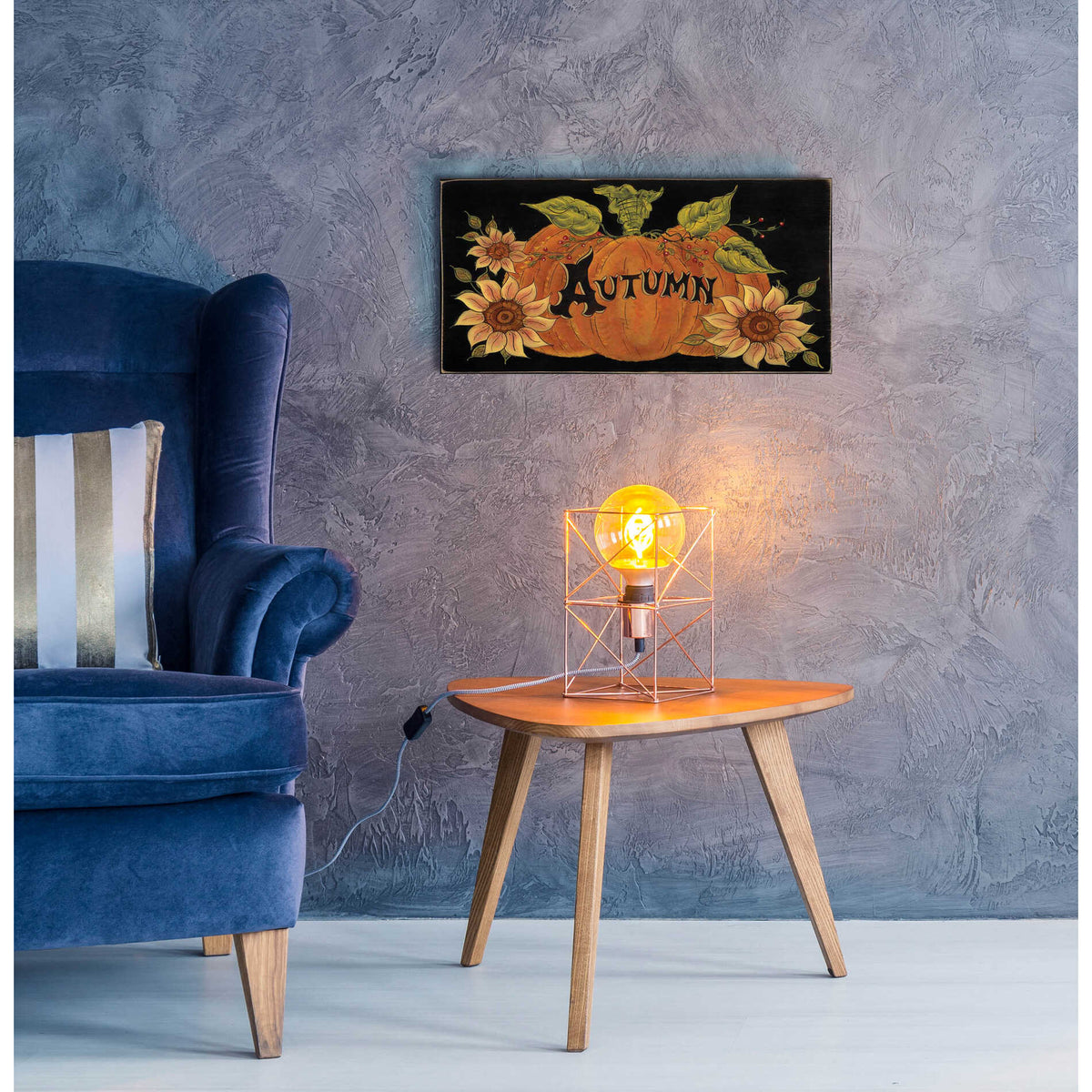 Epic Art 'Pumpkin Spice' by Lisa Hilliker, Acrylic Glass Wall Art,24x12