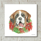 Epic Art 'Christmas Pup' by Jessica Mingo, Acrylic Glass Wall Art,12x12