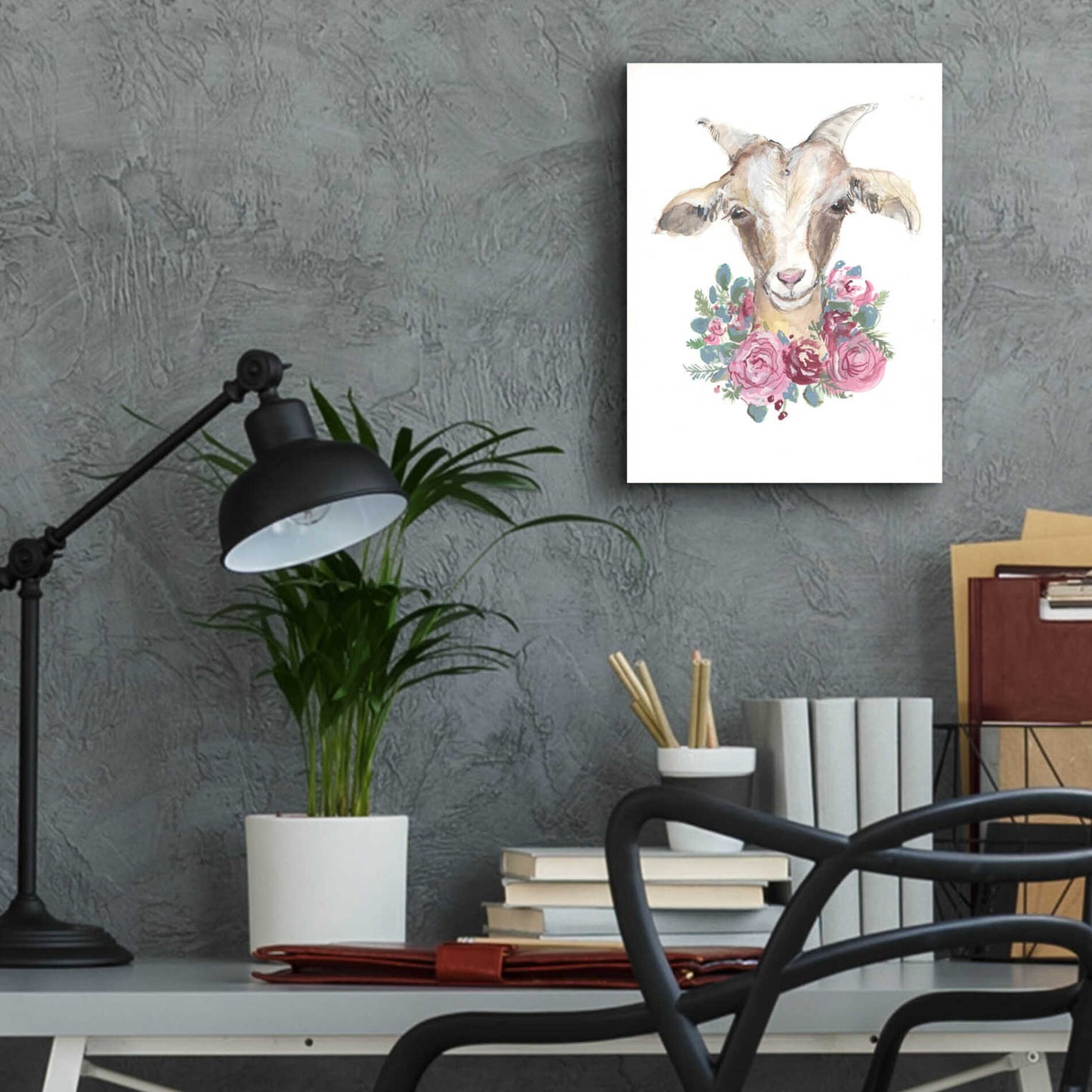 Epic Art 'Rosie the Goat' by Jessica Mingo, Acrylic Glass Wall Art,12x16