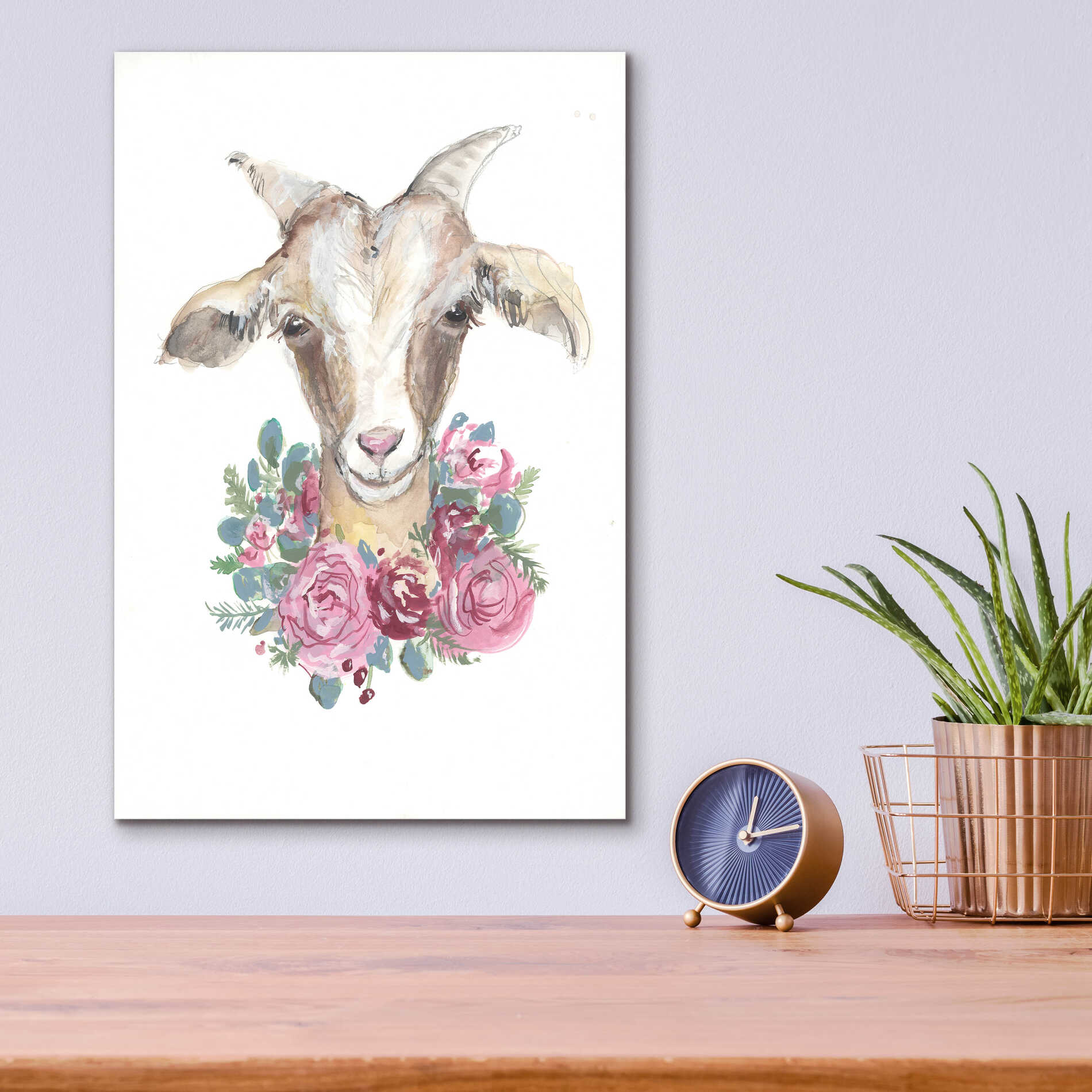 Epic Art 'Rosie the Goat' by Jessica Mingo, Acrylic Glass Wall Art,12x16