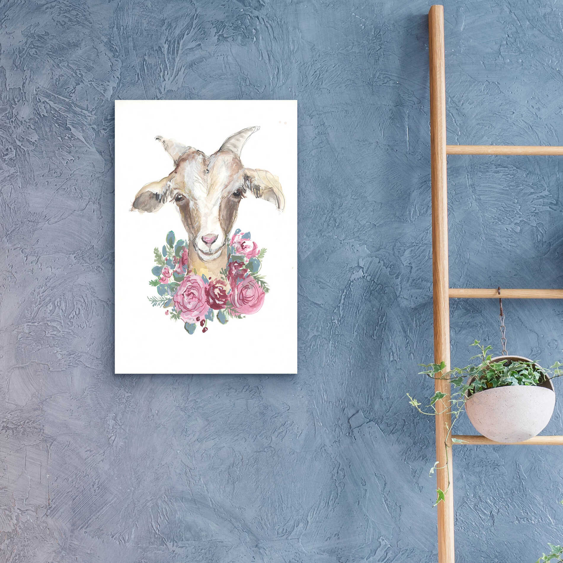 Epic Art 'Rosie the Goat' by Jessica Mingo, Acrylic Glass Wall Art,16x24