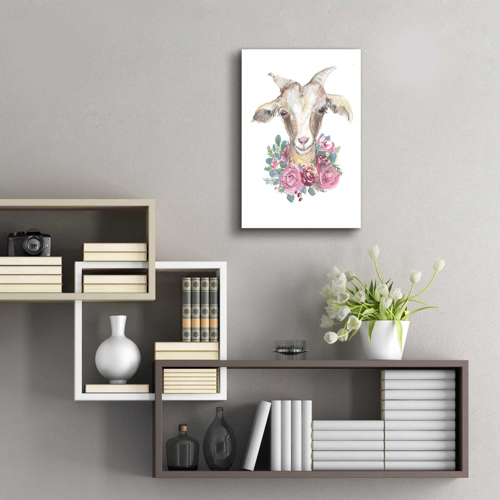 Epic Art 'Rosie the Goat' by Jessica Mingo, Acrylic Glass Wall Art,16x24