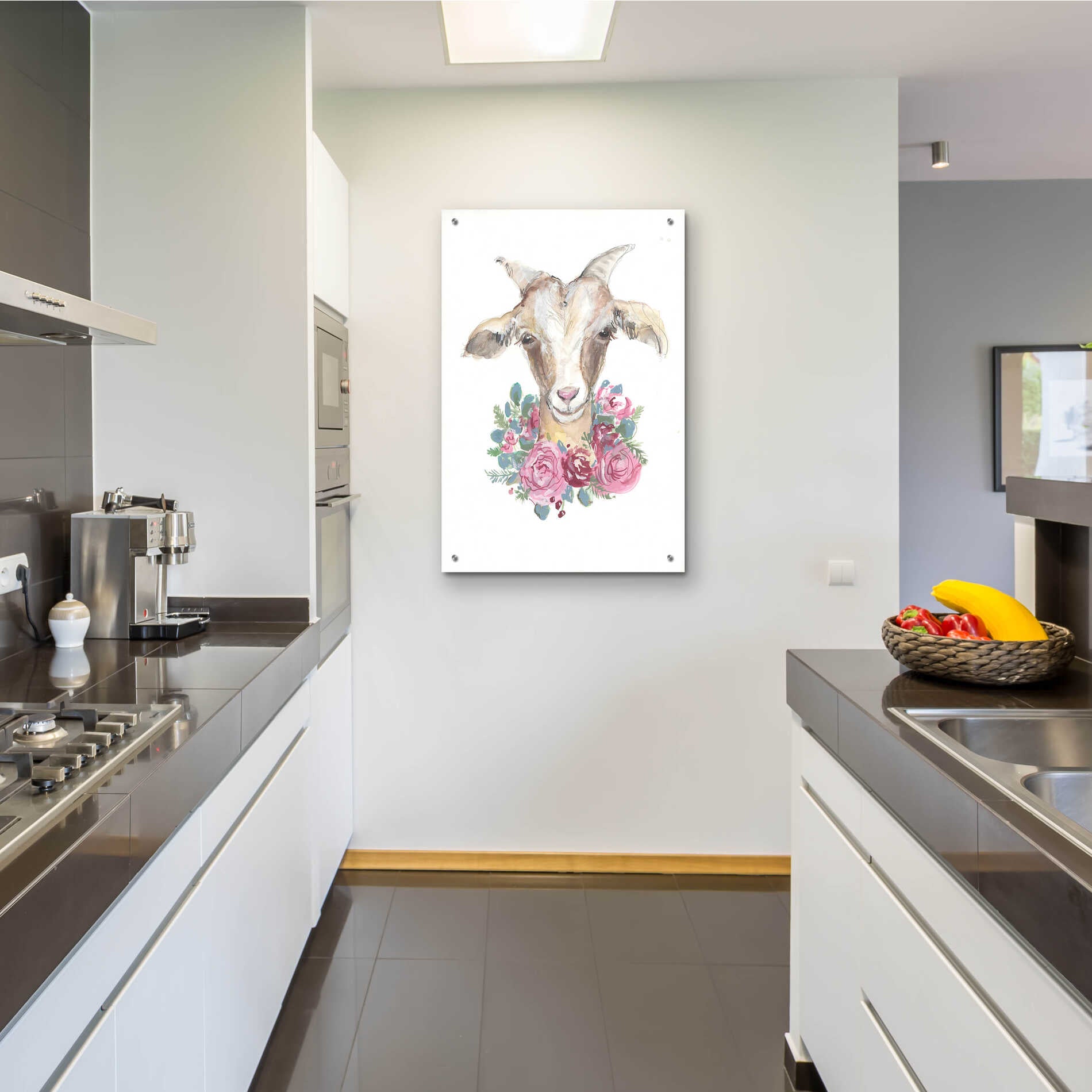 Epic Art 'Rosie the Goat' by Jessica Mingo, Acrylic Glass Wall Art,24x36