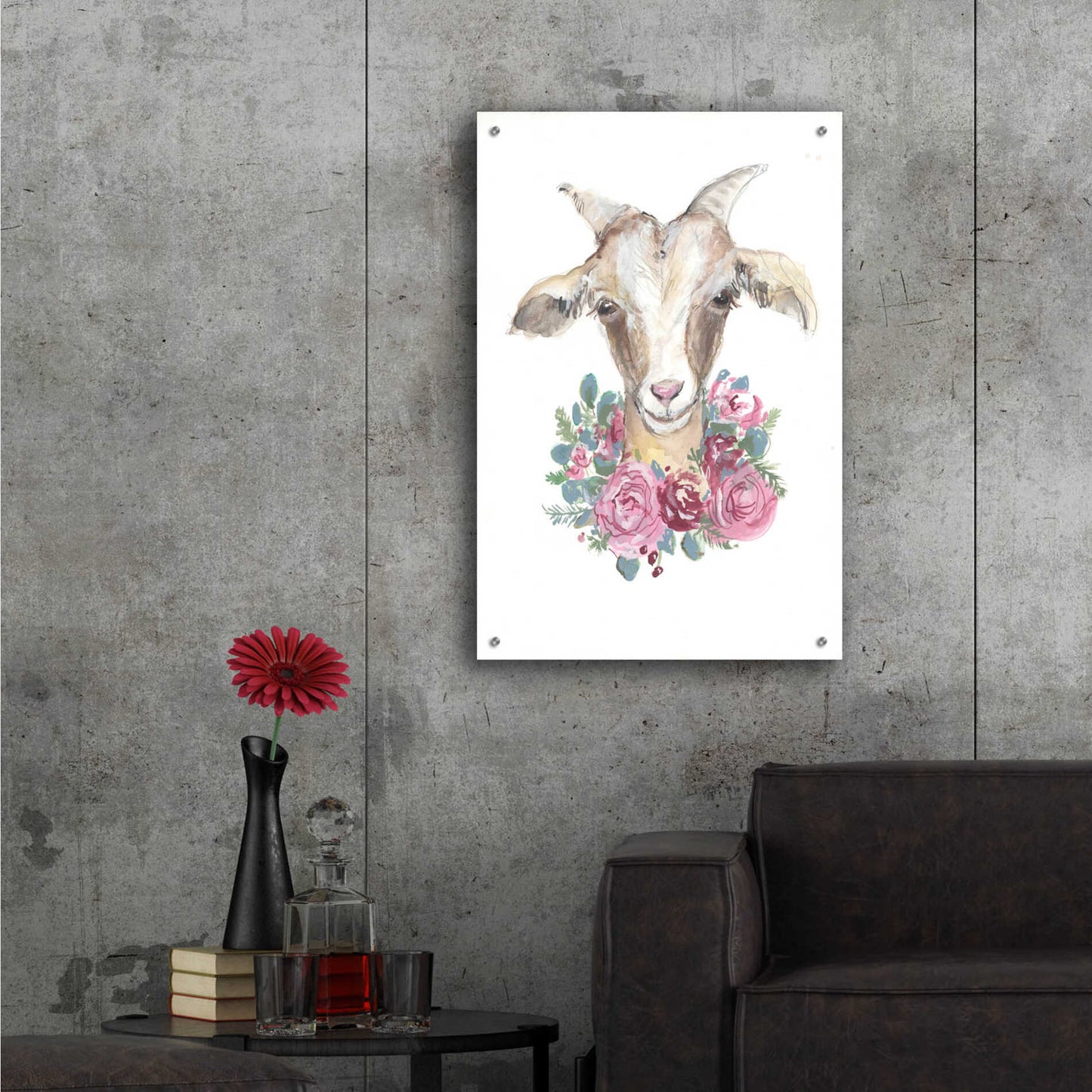 Epic Art 'Rosie the Goat' by Jessica Mingo, Acrylic Glass Wall Art,24x36