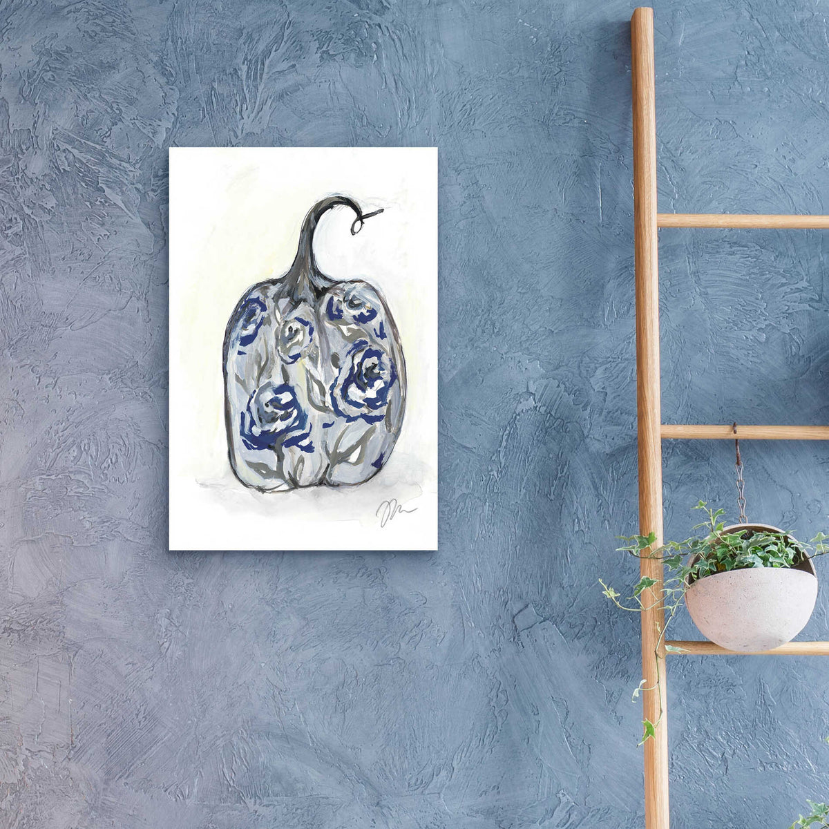 Epic Art 'Floral Pumpkin' by Jessica Mingo, Acrylic Glass Wall Art,16x24