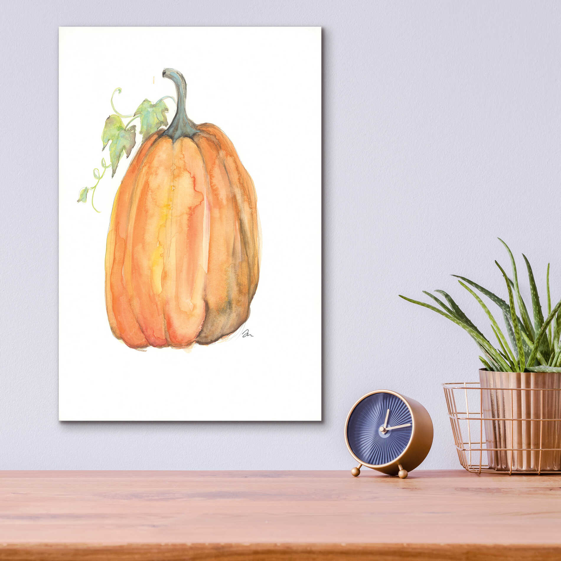 Epic Art 'Plump Pumpkin' by Jessica Mingo, Acrylic Glass Wall Art,12x16