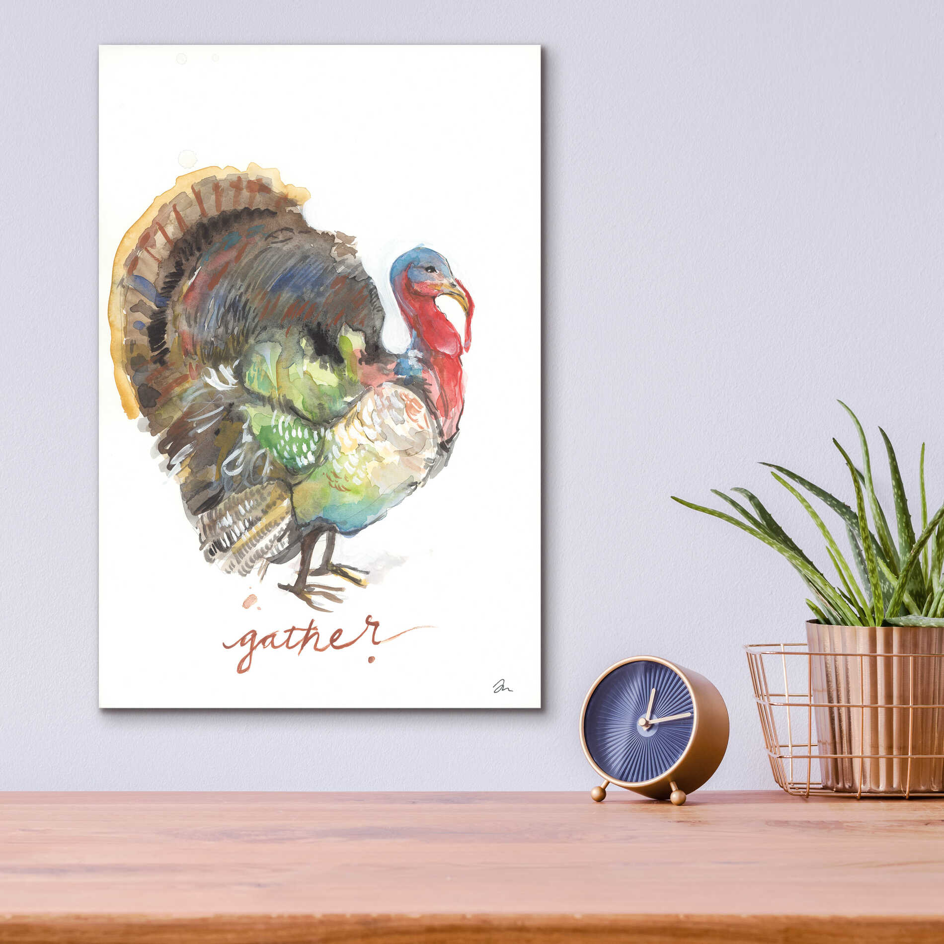 Epic Art 'Gather Turkey' by Jessica Mingo, Acrylic Glass Wall Art,12x16