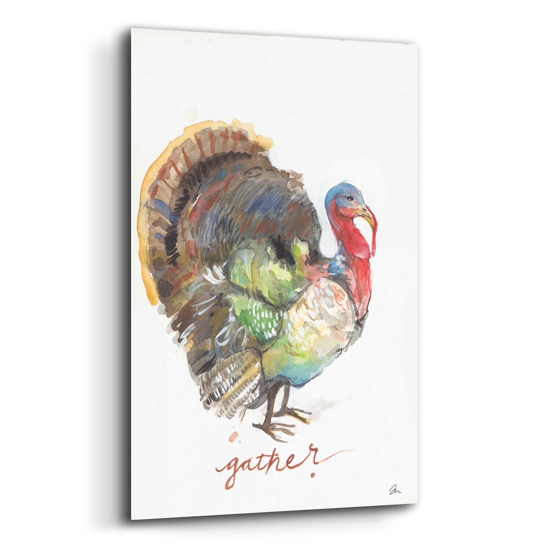 Epic Art 'Gather Turkey' by Jessica Mingo, Acrylic Glass Wall Art,16x24