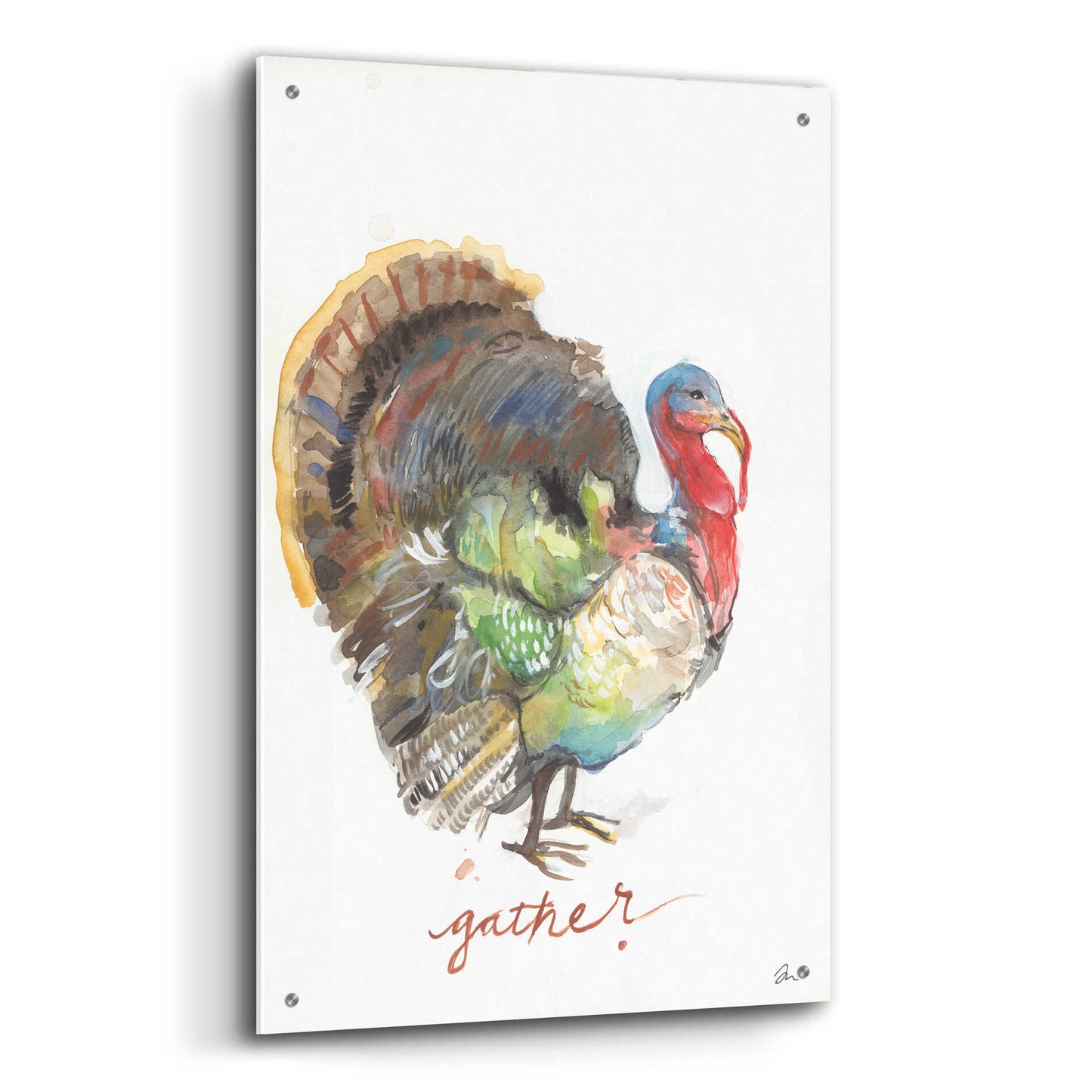 Epic Art 'Gather Turkey' by Jessica Mingo, Acrylic Glass Wall Art,24x36