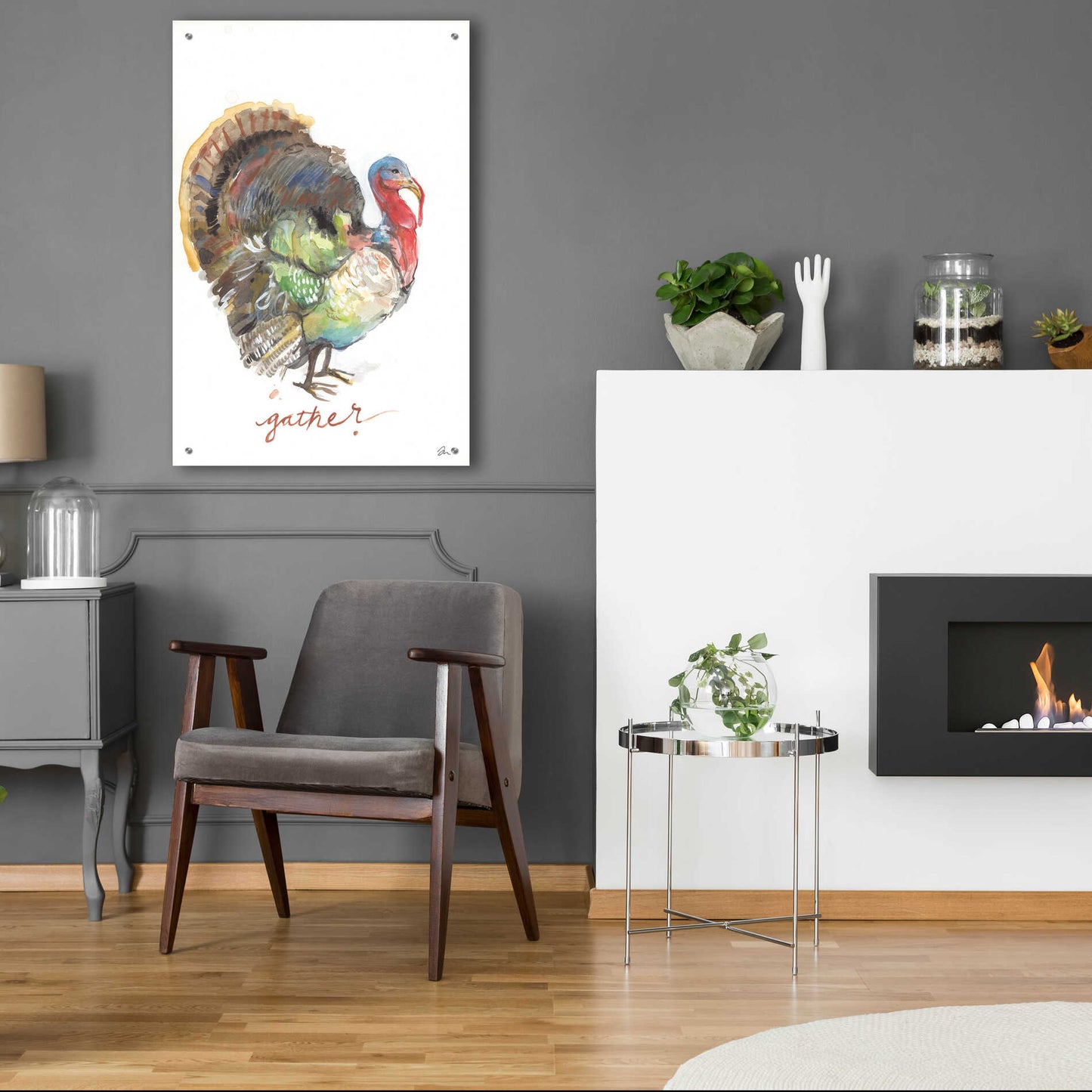Epic Art 'Gather Turkey' by Jessica Mingo, Acrylic Glass Wall Art,24x36