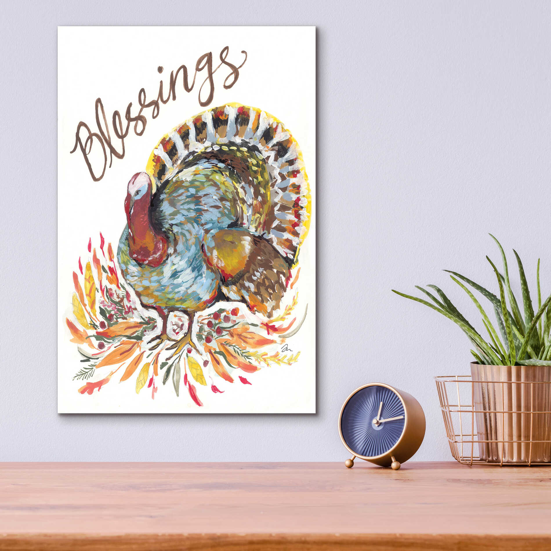 Epic Art 'Blessings Turkey' by Jessica Mingo, Acrylic Glass Wall Art,12x16
