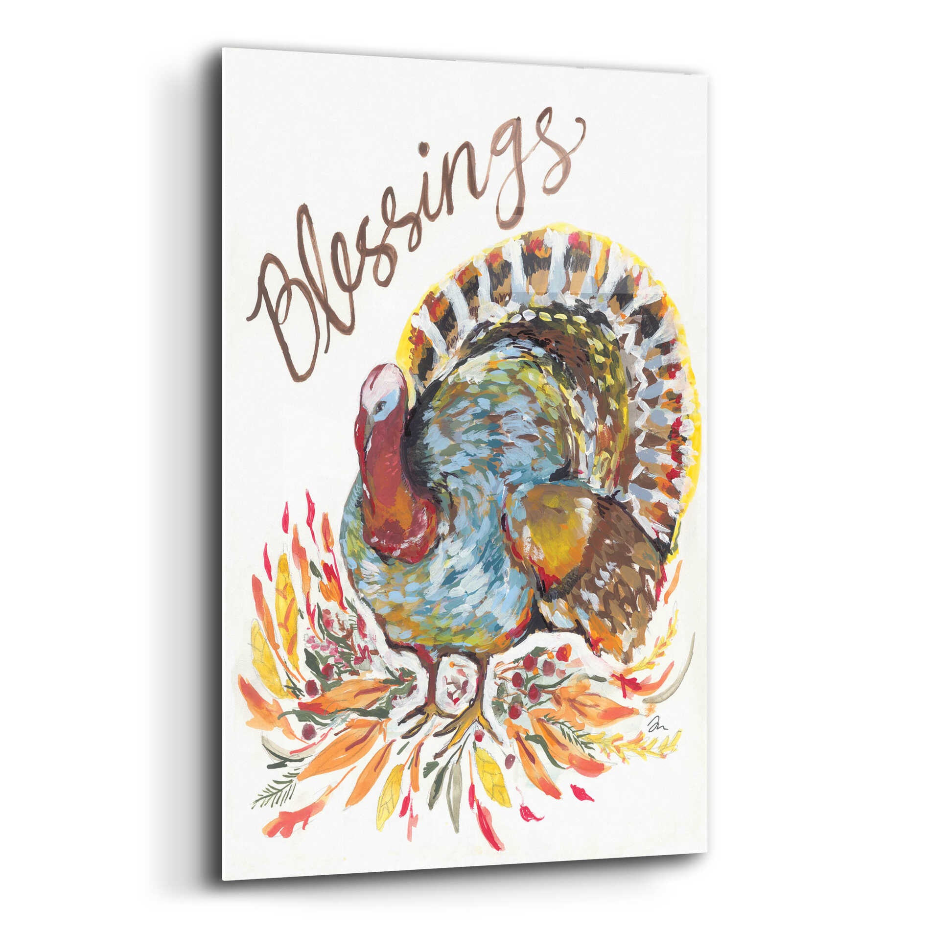 Epic Art 'Blessings Turkey' by Jessica Mingo, Acrylic Glass Wall Art,16x24