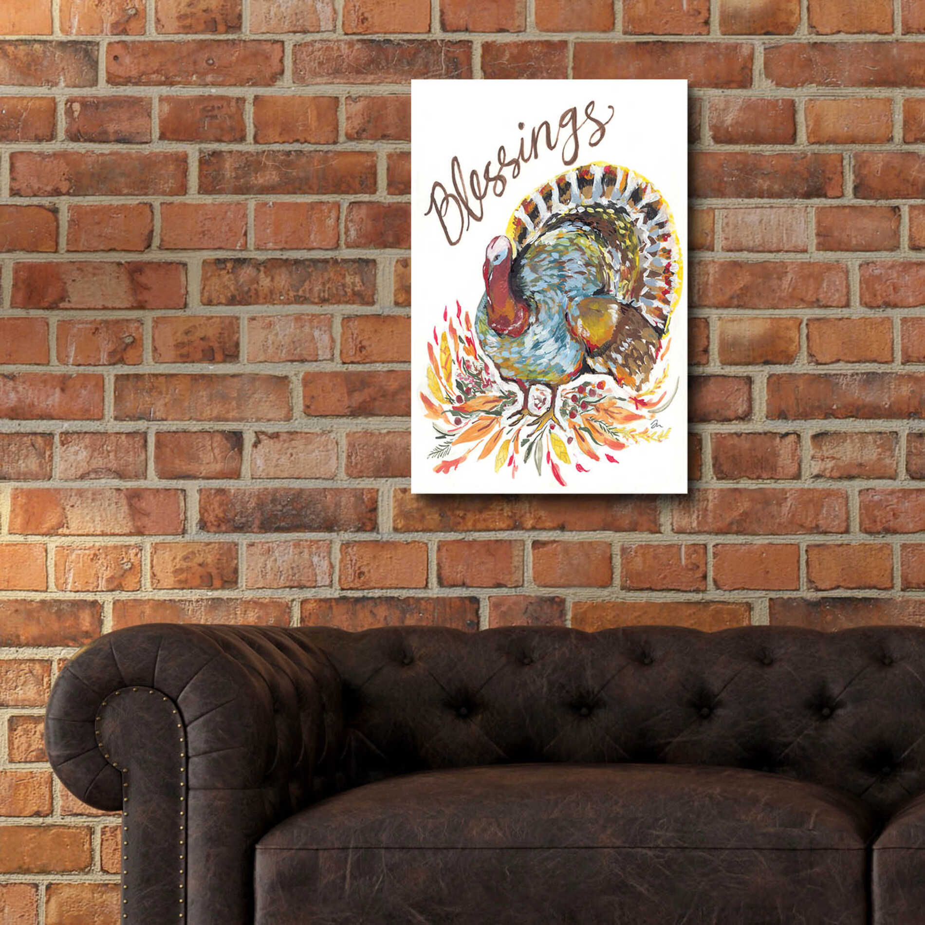 Epic Art 'Blessings Turkey' by Jessica Mingo, Acrylic Glass Wall Art,16x24