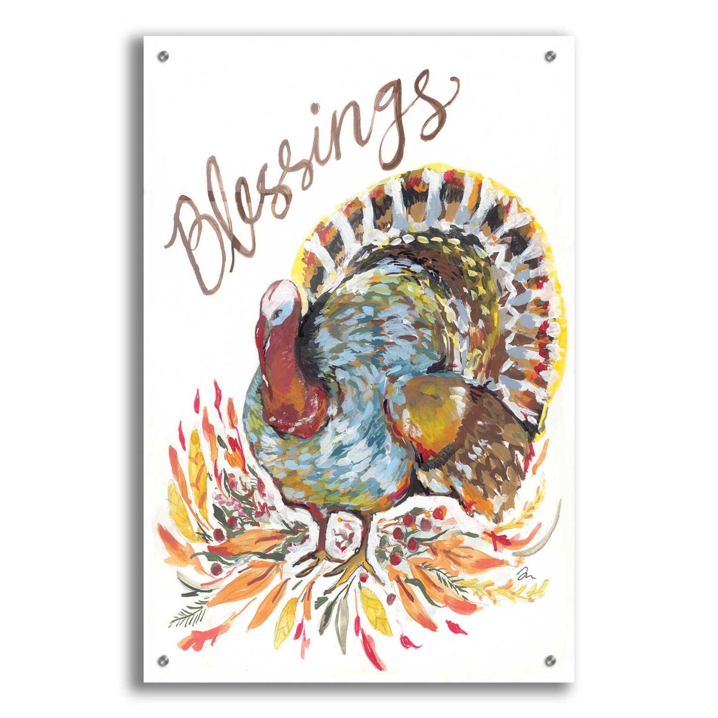 Epic Art 'Blessings Turkey' by Jessica Mingo, Acrylic Glass Wall Art,24x36