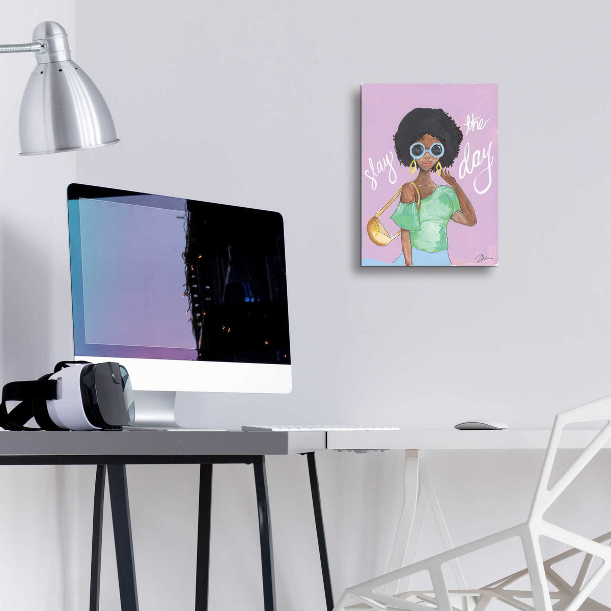 Epic Art 'Slay the Day' by Jessica Mingo, Acrylic Glass Wall Art,12x16