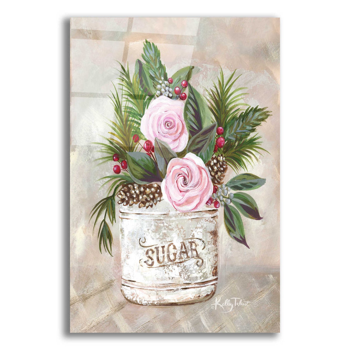 Epic Art 'Christmas Sugar Bouquet' by Kelley Talent, Acrylic Glass Wall Art,16x24