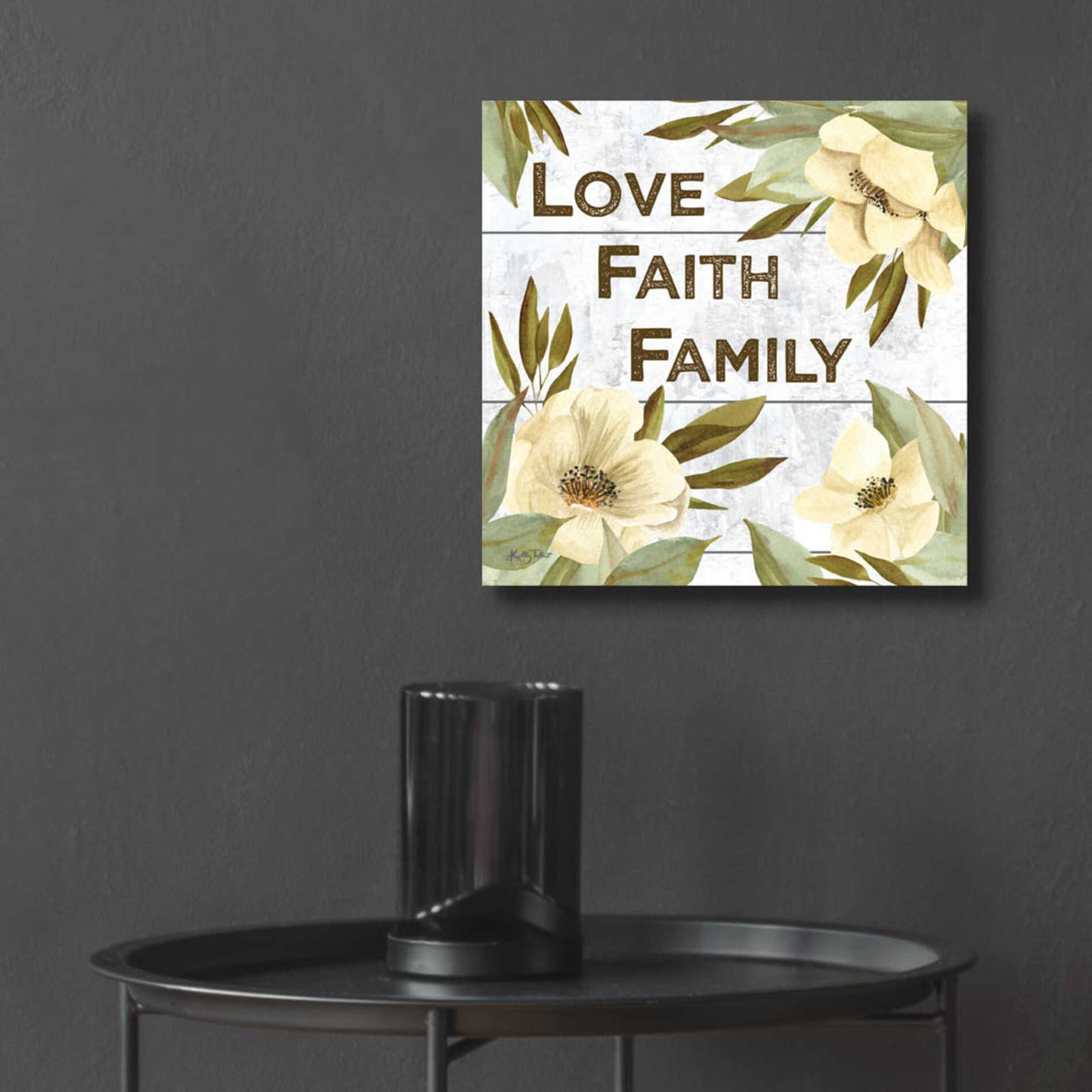 Epic Art 'Love, Faith, Family' by Kelley Talent, Acrylic Glass Wall Art,12x12